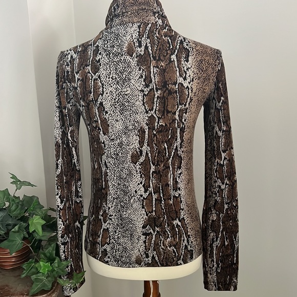 Zara Snake Skin Print Turtleneck - Picture 5 of 6